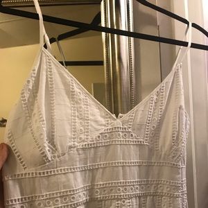 NEW Banana Republic Sz 12 White Cotton Midi Dress